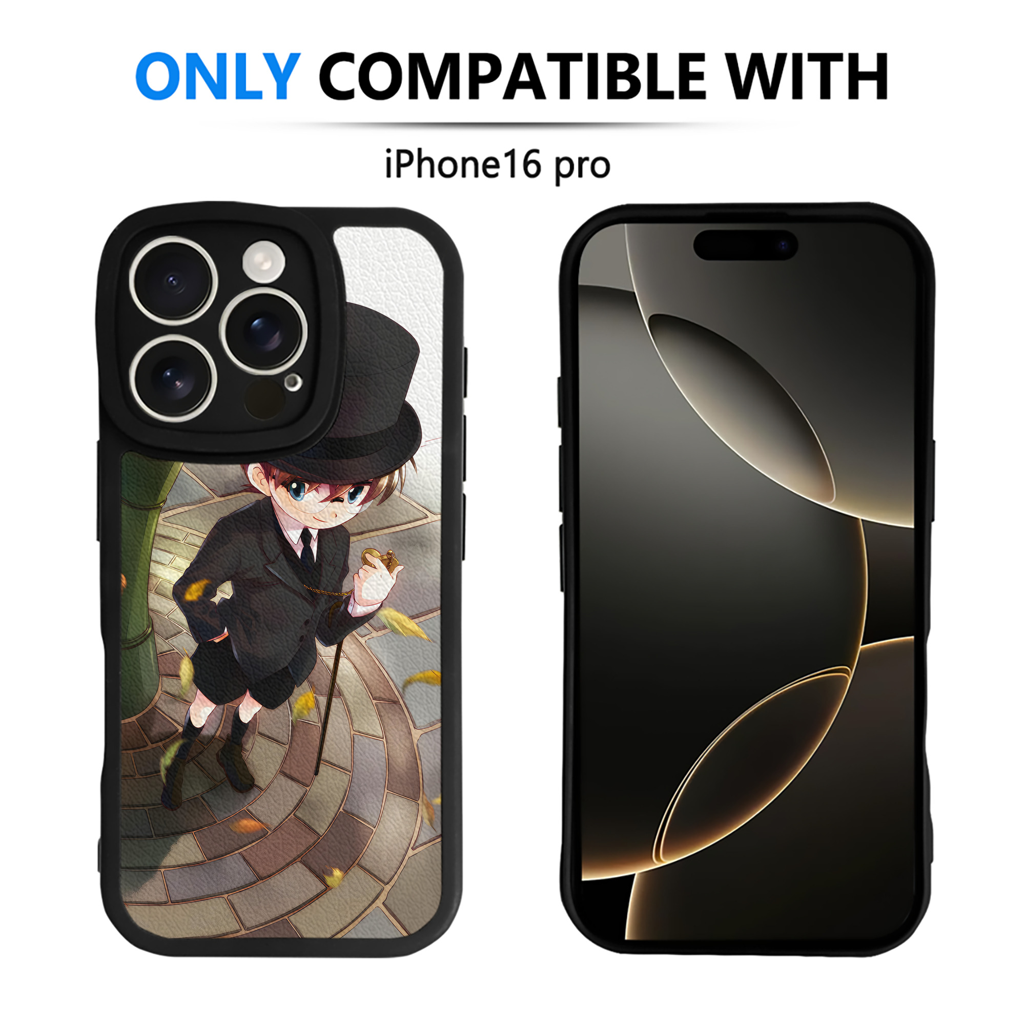 （画像用） 名探偵コナン Detective Conan 【iPhone 16シリーズ対応】シリコンスマホケース（レザー調） 材質：シリコン